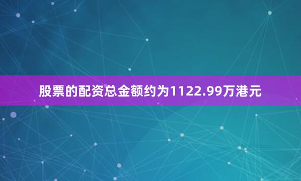 股票的配资总金额约为1122.99万港元