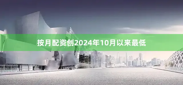 按月配资创2024年10月以来最低
